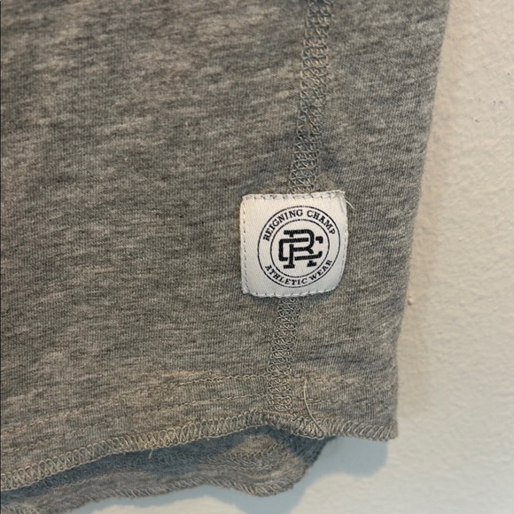 Reigning Champ Heather Gray T-Shirt with Blue Graphics Small - Picture 2 of 6